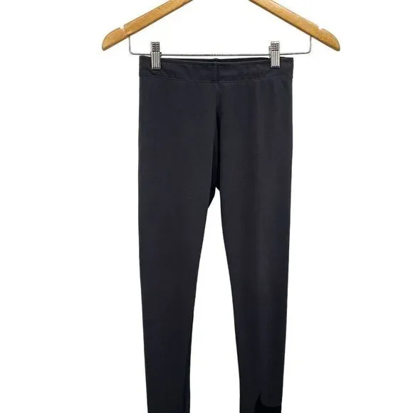 Nike Organic Leg-A-See Swoosh Logo High Waisted Cotton Leggings Tights Gray XS - Picture 4 of 10